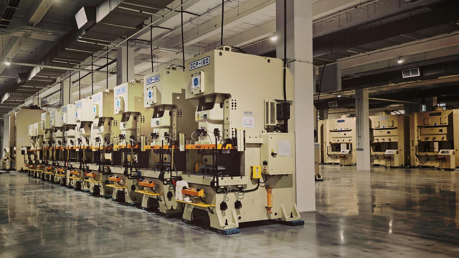 Factory floor with industrial equipment